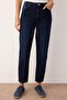 Gece Mavisi Yüksek Bel YENİ MOM %100 pamuk Non-Stretch Jeans TWOAW26JE00054 - 3