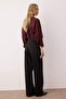 Siyah Diagonel Pileli Düğmeli Wide Leg/Geniş Paça Örme Pantolon TWOAW26PL00041 - 4