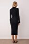 Black Stand Collar Fitted/Slim Fit Button Midi Knitted Dress Twoaw26El00218 - 8
