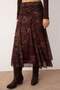Çok Renkli Midi Büzgü/Drape Detaylı Boho/Boho Chic Basklılı Tül Esnek Örme Etek TWOAW26ET00122 - 8