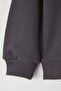 Antrasit Erkek Çocuk Pamuklu Baskılı Oversize Örme Sweatshirt TKDAW26SW00040 - 4