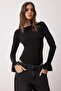 Black Boat Neck Knitted Bodysuit Tpraw26Bd00025