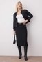 Black Pencil Double-Belted Crepe Stretchy Knit Skirt TWOAW26ET00087 - 2