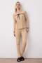 Beige Ruffled Ribbon/Bow Ribbed Knit Pajama Set THMAW25PT00217 - 3