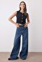 Black Textured Buttoned Fitted Crop Stretchy Knitted Blouse Vest Twoaw26Ye00059 - 2