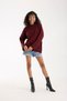 Thessaloniki Knitted Burgundy Oversize Knitwear Women's Long Sweater - 8