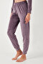 Standard Fit Crew Neck Soft Velvet Pajama Set Pajama Set 6094202 - 6