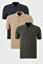 Cotton Regular Fit Buttoned Polo Neck 3 Pack t Shirts Men's t Shirt 5902127 S3