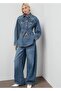 Balloon Jean Pants with Medium Waist - 6