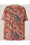 100% Cotton Oversized Printed Cycling Collar Short Sleeve Homewear Dress - 4