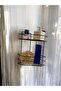 No Adhesive Screw Metal Corner 2-Tier Black Bathroom Shelf Shower Shelf Inside Shower Cabin Shampoo Holder - 6