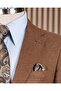Italian Style Slim Fit Mono Collar Bag Pocket Men's Jacket Brown T10346 - 3