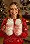 Women's Home Slippers Plush Cat Paw Figured Slippers Dowry and Bundle Slippers Do Not Make Noise Thick Sole