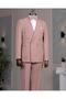 Italian Style Double-Breasted Jacket Pants Suit Pink T14198