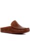 - Tan Leather Men's House Slippers 110-558-E - 2