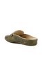 - Khaki Leather Women's House Slippers 109-557-X - 4
