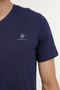 M-Ct106 Bsc V Nk T-Sh 4Fx Navy Blue Men's Short Sleeve T-Shirt - 4