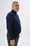 Men's Navy Blue Large Size Turtleneck 100% Cotton Sweater Trist-2001 - 2