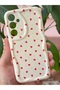 Galaxy A54 Case Camera Protected Wave Edge Red Heart Pattern Silicone Cover - 4
