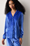 Blue Velvet Cobalt Blue Shirt Pants Pajama Set - 3