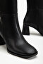 Ri̇ssoli̇ Thick Heeled Black Skin Women's Boots - 4