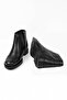Casual Men's Black Shoes Outside Genuine Leather with Fur Inside Large Size Non-Slip Sole Zippered Boots 087 - 4