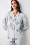Camille Shirt Trousers Gray Pajama Set - 3