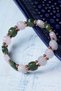 Certified Pink Quartz Hematite Jade Natural Stone Bracelet - 6