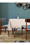 Buldan Beige Natural Cotton Linen Ruffled Tablecloth