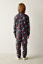 Boy's Anime Patterned Anthracite Overalls - 3