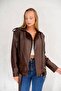 New Season Oversize Long Women's Brown Leather Jacket - 6