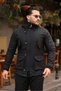 Softshell Fabric Waterproof and Cold Resistant Hooded Short Parka Coat-1128 - 3