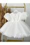 Organza Balloon Sleeve Rhinestone Puffy Baby Kids Dress, Birthday Party Dress - 3