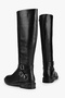 Women's Steele Black Skin Buckle Flat Heeled Boots Black Skin - 4
