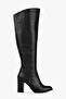 Women's Jila Black Skin Heeled Boots Black Skin