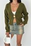Soft Textured Big Button Detailed Knitwear Cardigan Aw25Hi0002 - 5