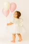Organza Balloon Sleeve Rhinestone Puffy Baby Kids Dress, Birthday Party Dress - 2