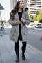 Beige Pocket Detailed Fur Inside Removable Hooded Girl's down Coat 21336 - 4