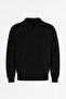 Joris Oversize Shirt Polo Neck Thessaloniki Knitted Men's Sweater - Black