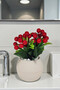 Artificial Flower Kokina Bunch Tree with Stones in a Luxury Pot, Red - 4