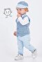 Baby Boy Set of 4 with Blue Vest and Hat 16190 - 2