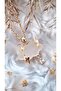 Colorful Stone Steel Necklace with Cloud Lightning Figure - 4