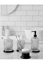 Crystal Series Glass Black Bathroom Set, 4-Piece Liquid Soap Dispenser, Brush Holder, Solid Soap Dispenser, Cotton Swab Holder - 6