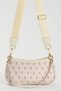Women's Patterned Zipper Closure Shoulder Bag Beige - 5
