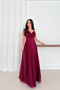 Women Adjustable Strap Slit Tulle Evening Dress Rys9276 - 5