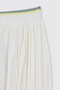 Girl's Ribbed Elastic Waist Pleated Knitted Ecru Shorts Skirt - 7