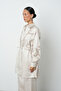 Women's Beaded Waist-Tied Jacket with Snap Closure - 2