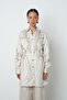 Women's Beaded Waist-Tied Jacket with Snap Closure