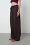 Women's Silvery Wide Leg Elastic Waist Solid Color Trousers - 2