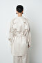 Women's Beaded Waist-Tied Jacket with Snap Closure - 5